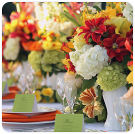 Colorful floral centerpiece